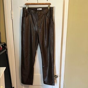Abercrombie (Tall/Long) Brown Faux Leather Pants